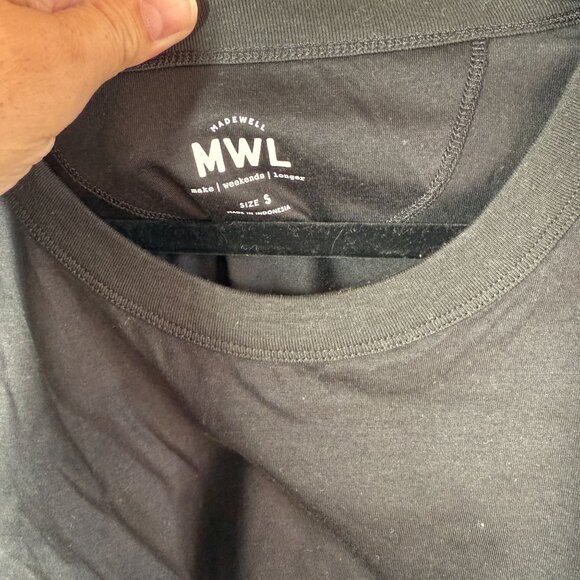 NWOT Madewell Sleeveless T-Shirt Small Black Side Slit Modal/Silk Blend Casual - Picture 8 of 9